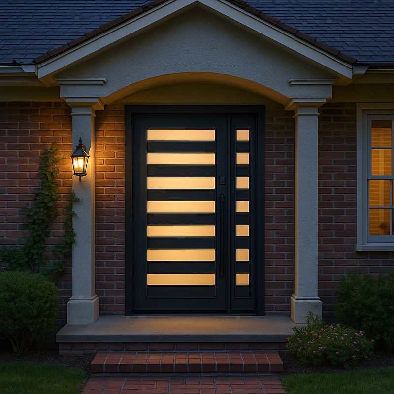 Flintridge Flat with Side Lite Iron Door