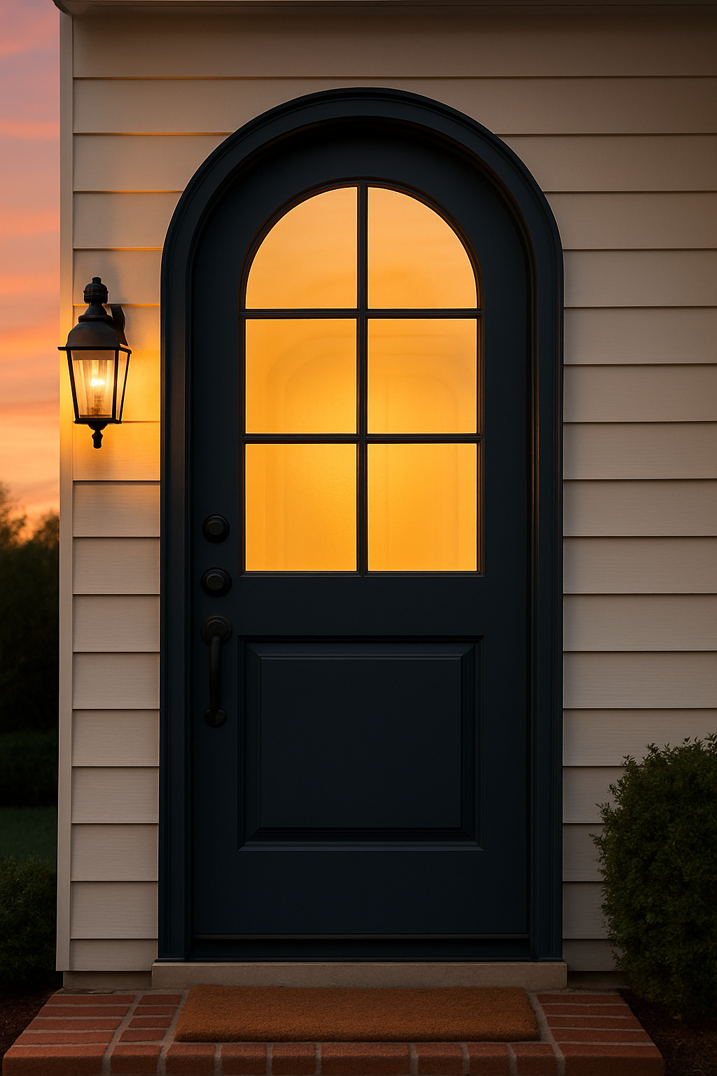 Manhattan Arch Single Iron Door