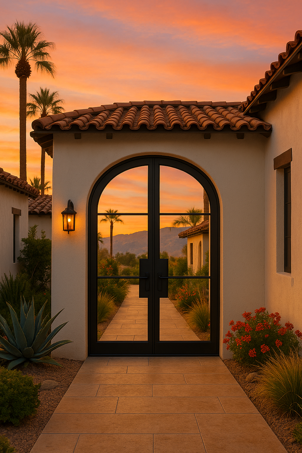 Malibu Eyebrow Arched Interior Steel Door