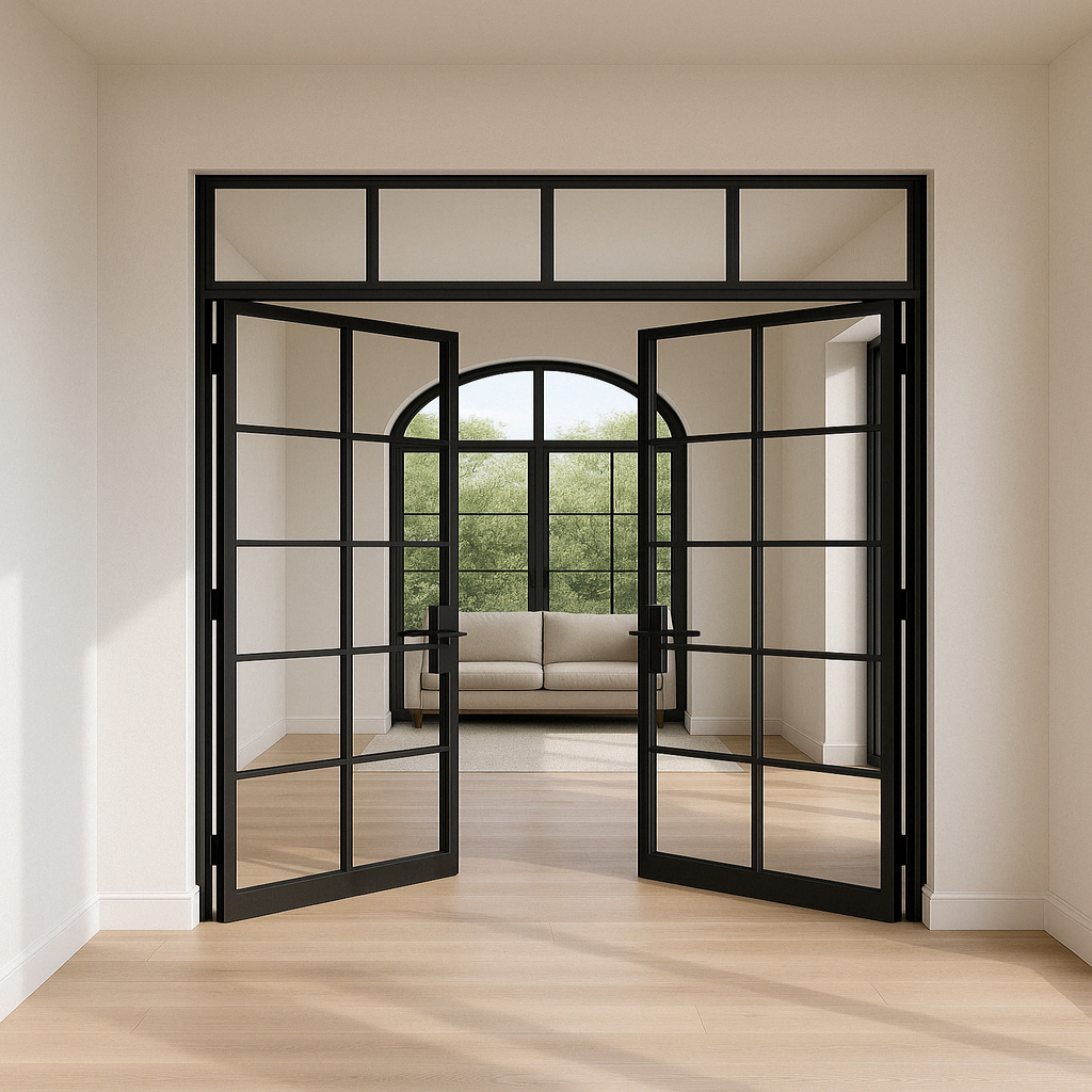 Malibu Double with Transom Iron Door