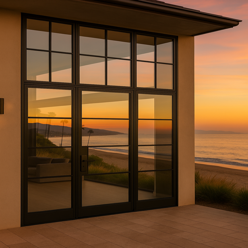 Malibu Double with Transom Iron Door