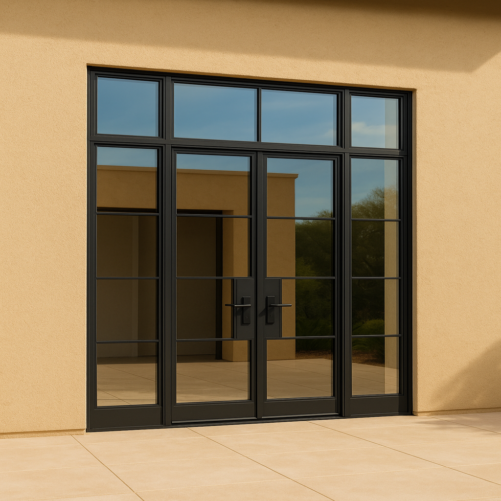 Malibu Double with Transom Iron Door