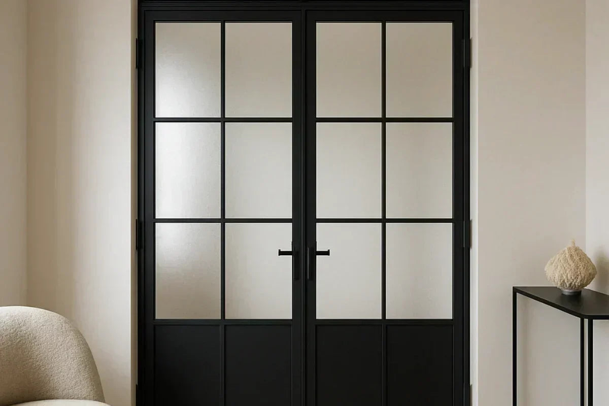 Charming single-story house with a steel front door