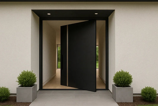 Modern black iron door