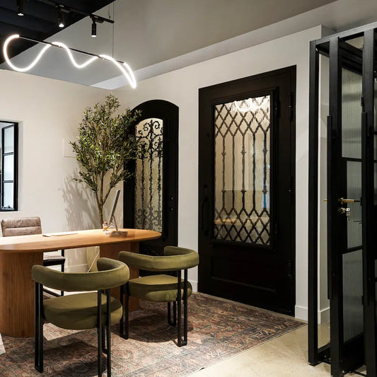 Modern interior doors showroom display