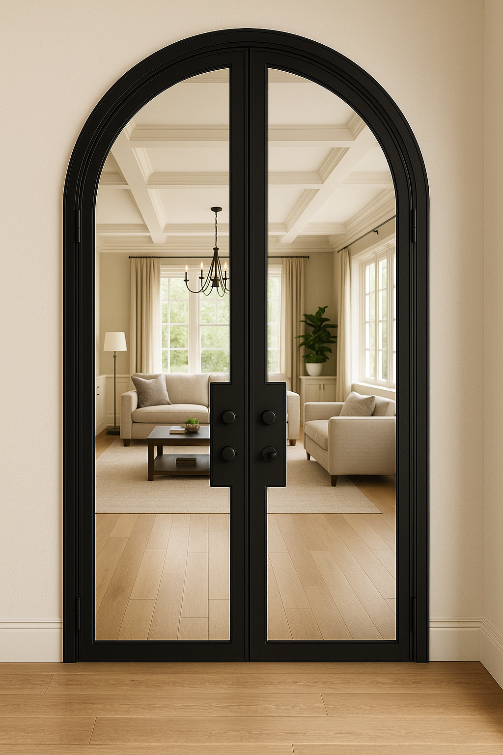 Brentwood Double Full Arch Iron Door