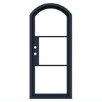 Black framed window with a white background