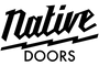Black 'Native Doors' logo on a white background